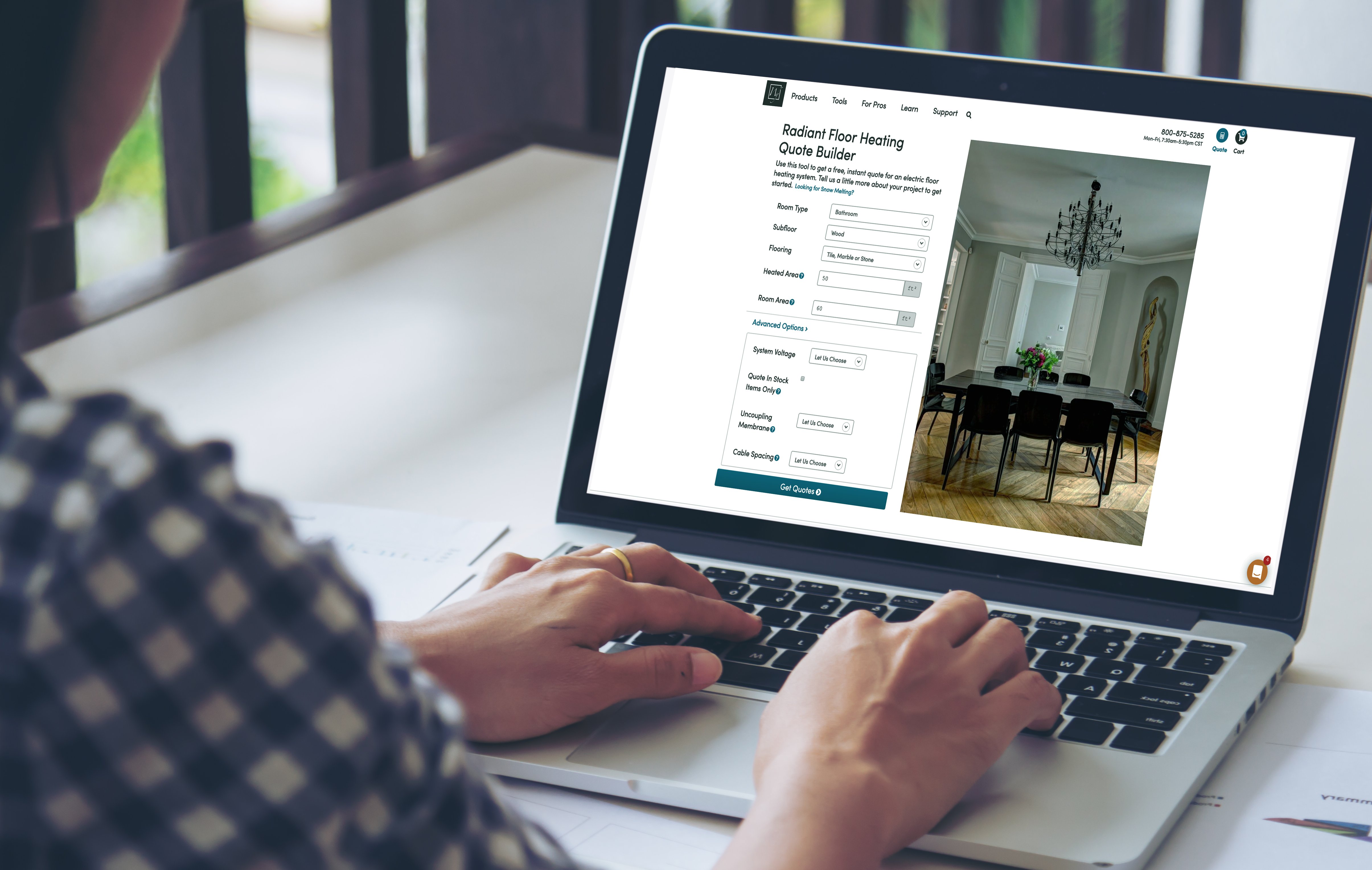 Floor heating quote builder tool