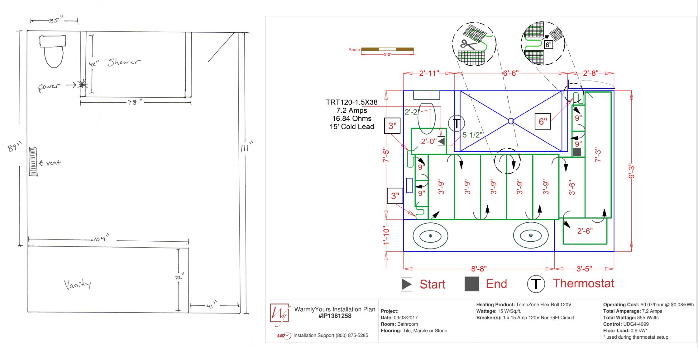 Floor plan to Custom Installation Plan