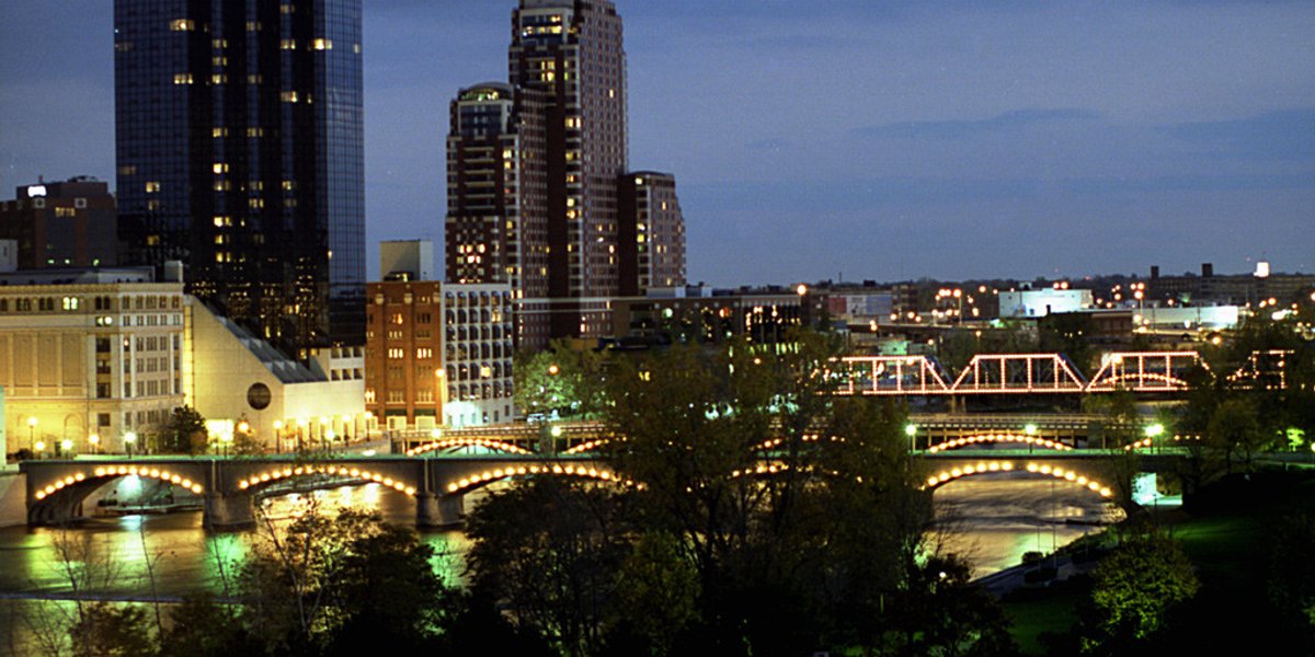 Grand Rapids MI Skyline at Night