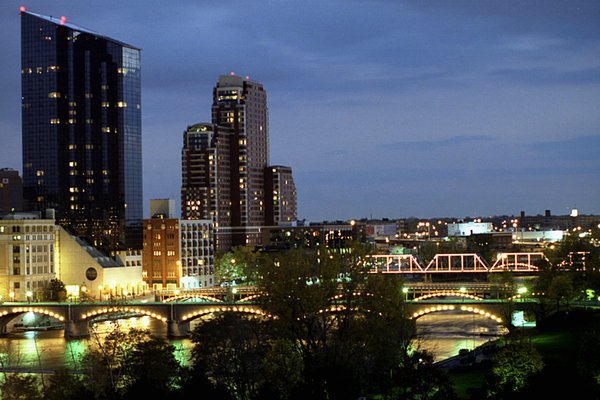 Grand Rapids MI Skyline at Night