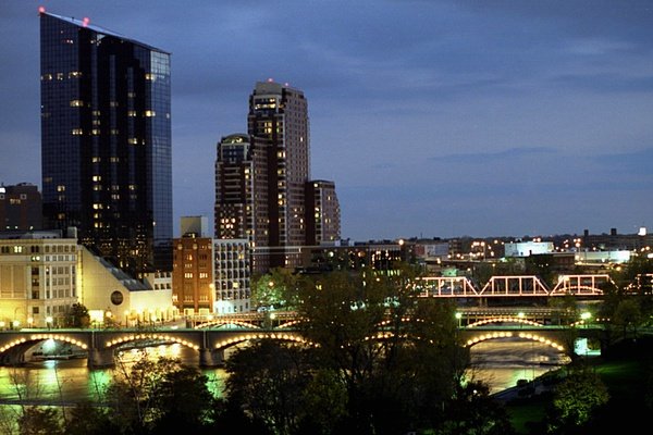 Grand Rapids MI Skyline at Night