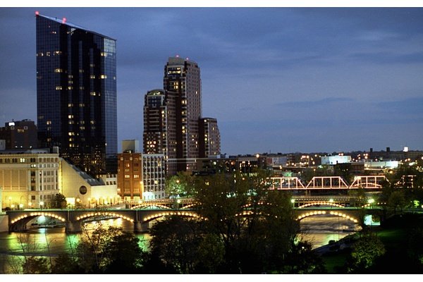 Grand Rapids MI Skyline at Night