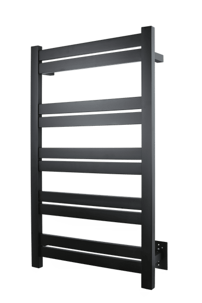 Grande matte black towel warmer - wall mounted