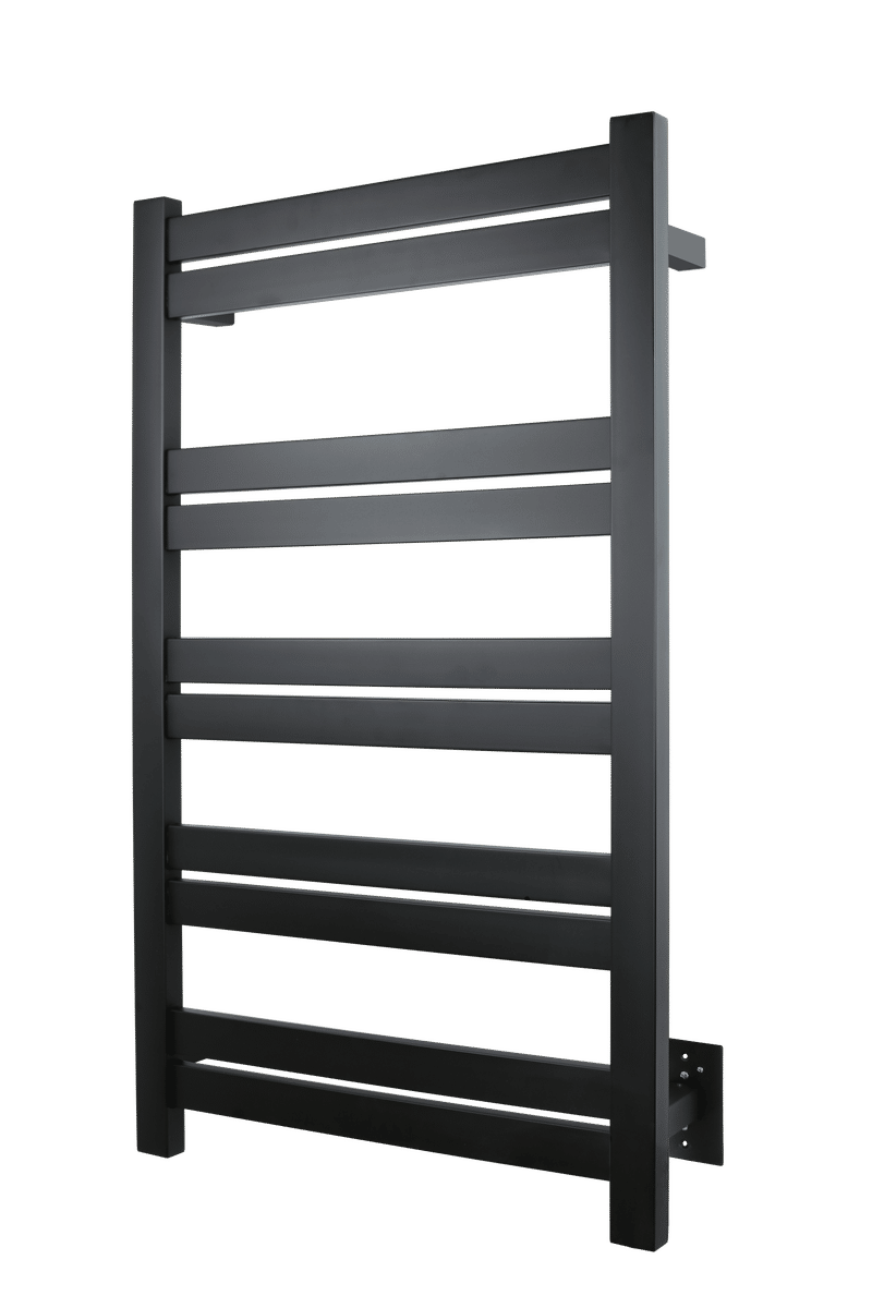 Grande matte black towel warmer - wall mounted