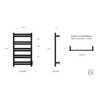 Grande 10 Black Towel Warmer Dimensions