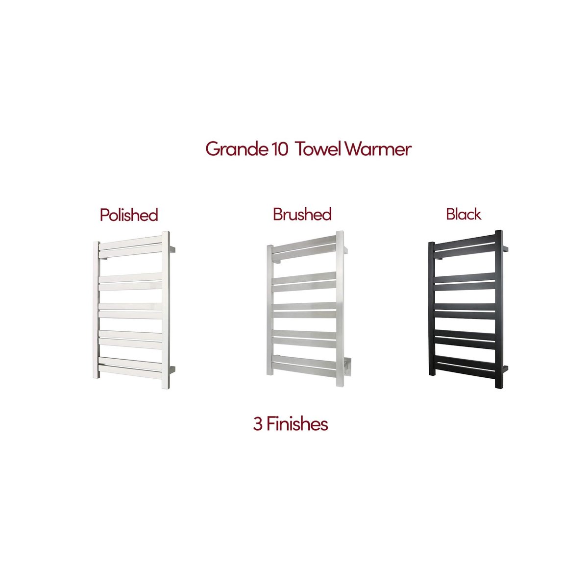 Grande 10 Towel Warmer: Versatile Hardwired Bathroom Heating