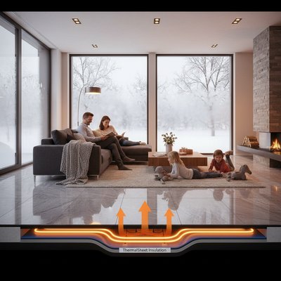 Heat Retention with Electric Radiant Floor Heating and ThermalSheet Insulation