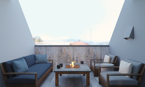 Heated Balcony Patio with view of San Francisco Bay Area