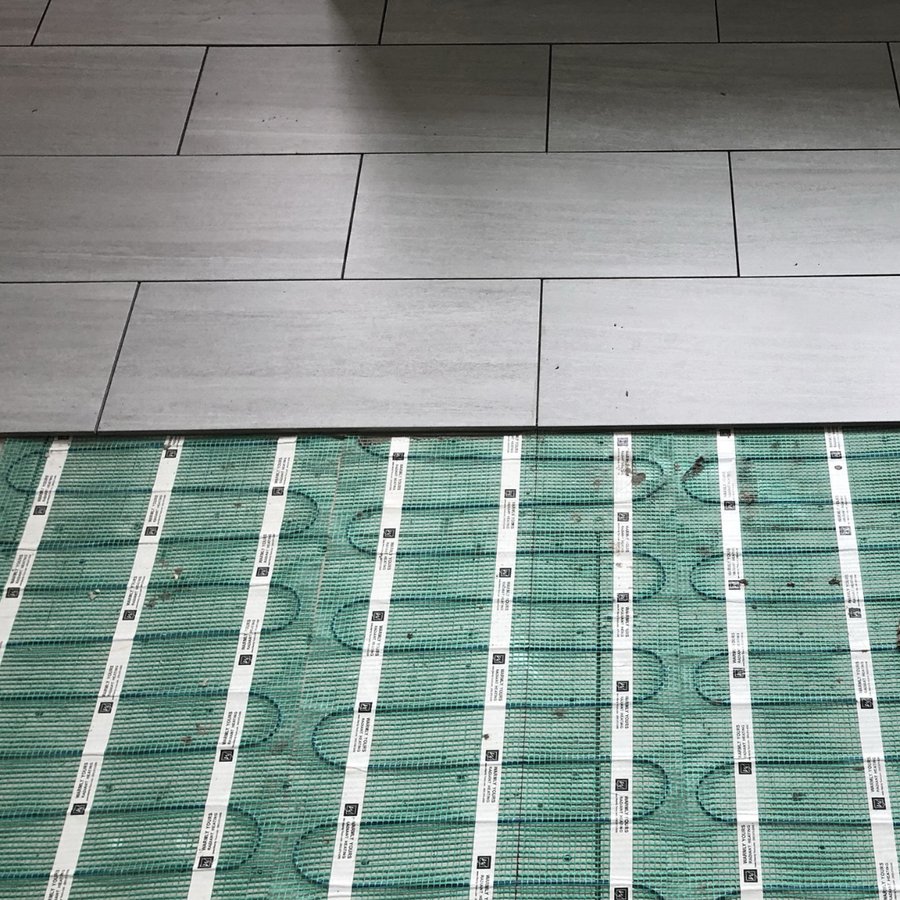 Heated Bathroom Floor Installation with tile in a bathroom CAMDEN, ME - cleaned up