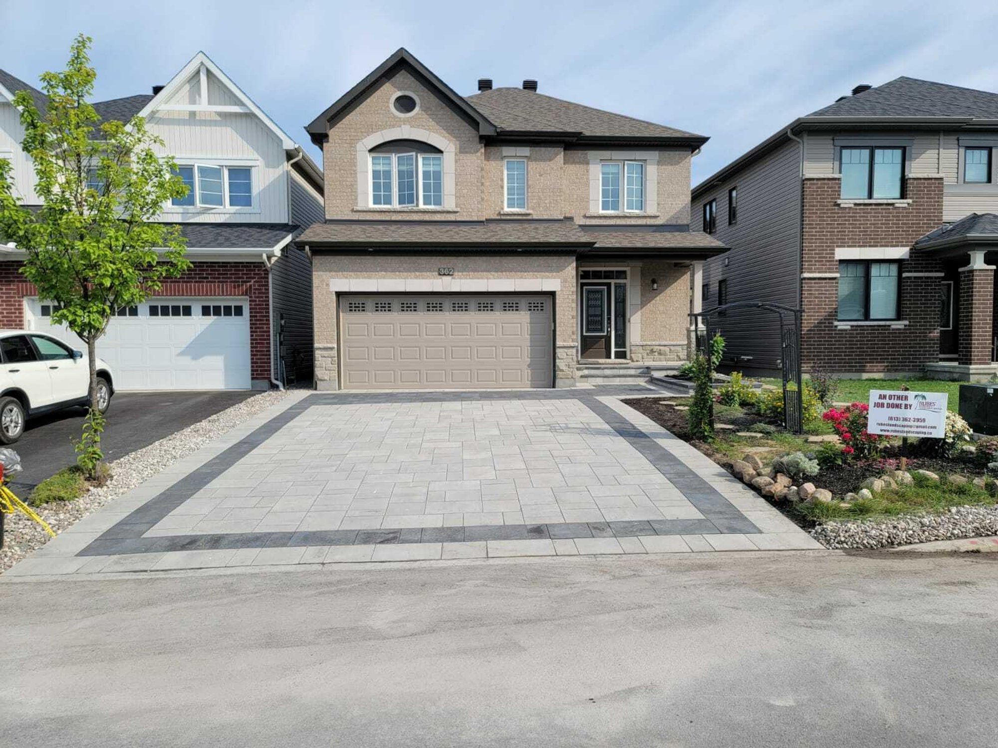 Heated Paver Driveway with snow melt system after installation