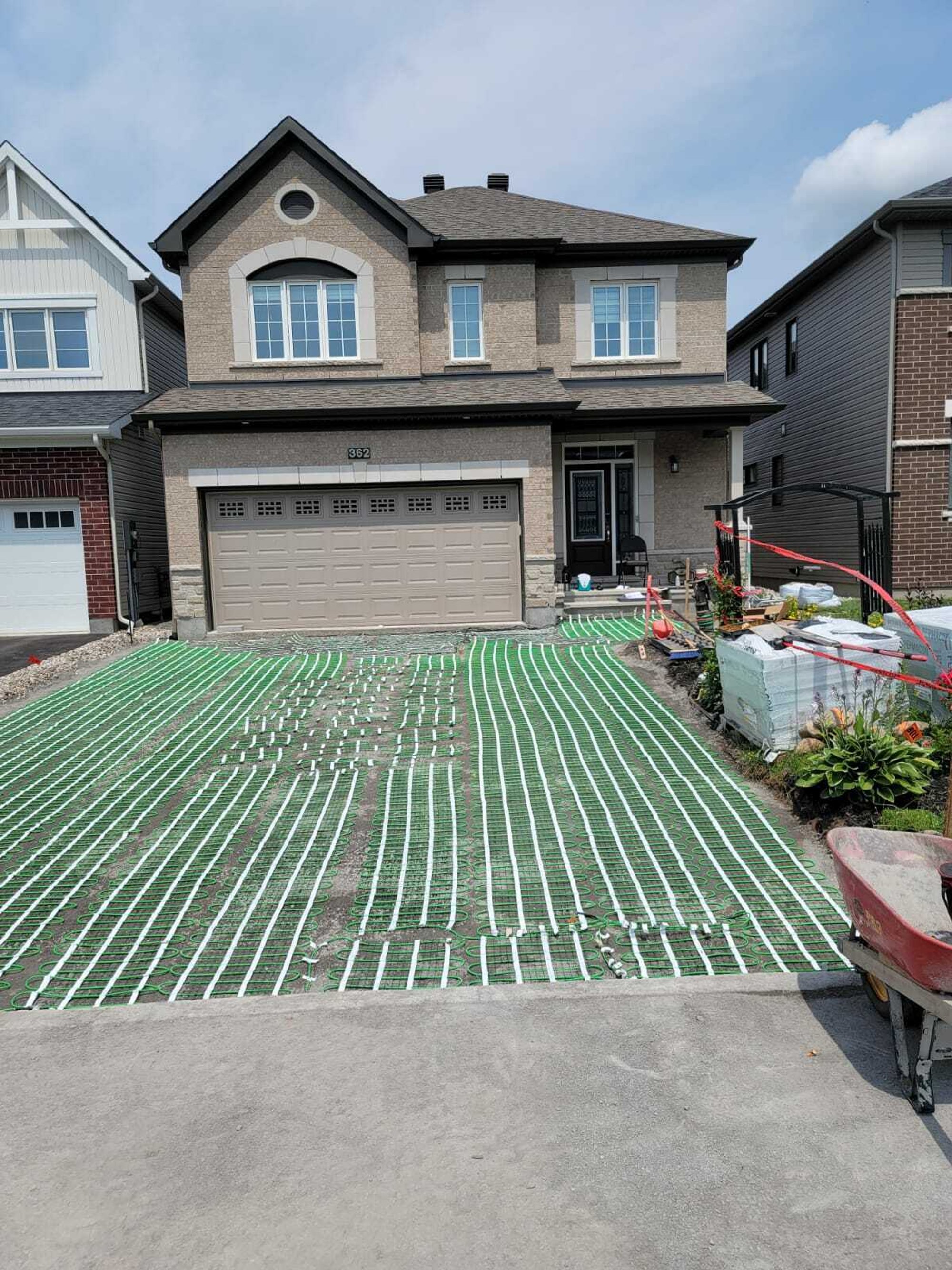 Heated Paver Driveway with snow melt mats