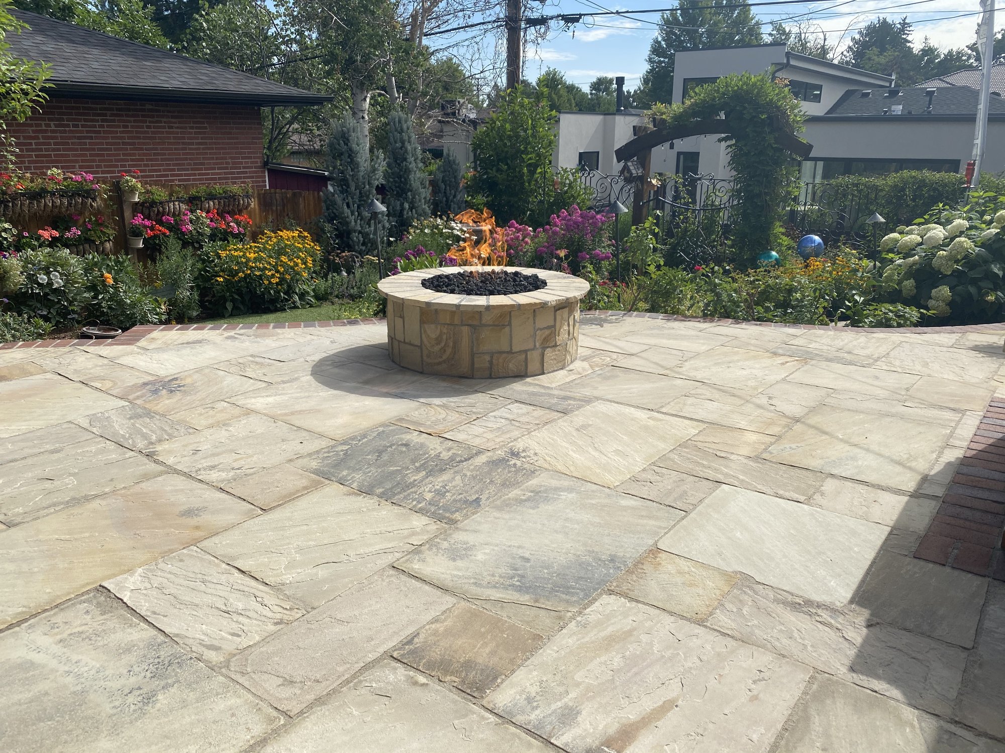 Heated paver patio with snow melt system and fire pit 2