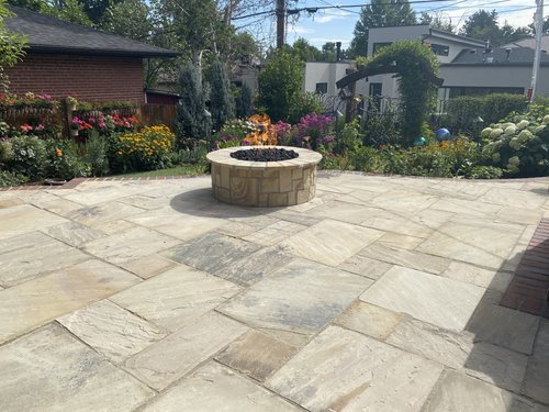 Heated paver patio with snow melt system and fire pit 2