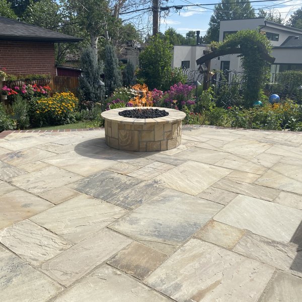 Heated paver patio with snow melt system