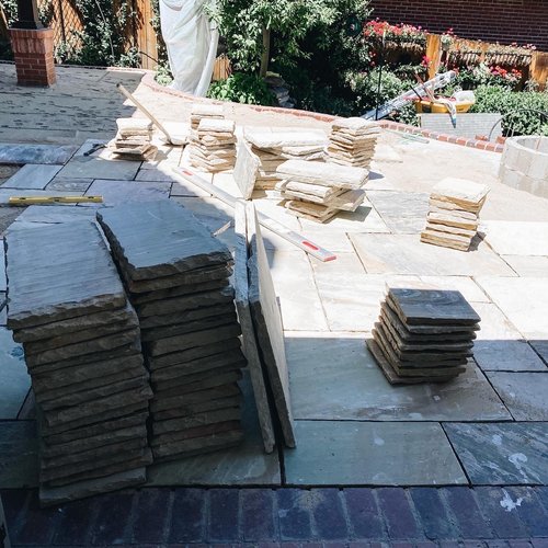 Heated paver patio with snow melt system paver layout