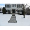 Heated paver walkway with snow melting mats during winter