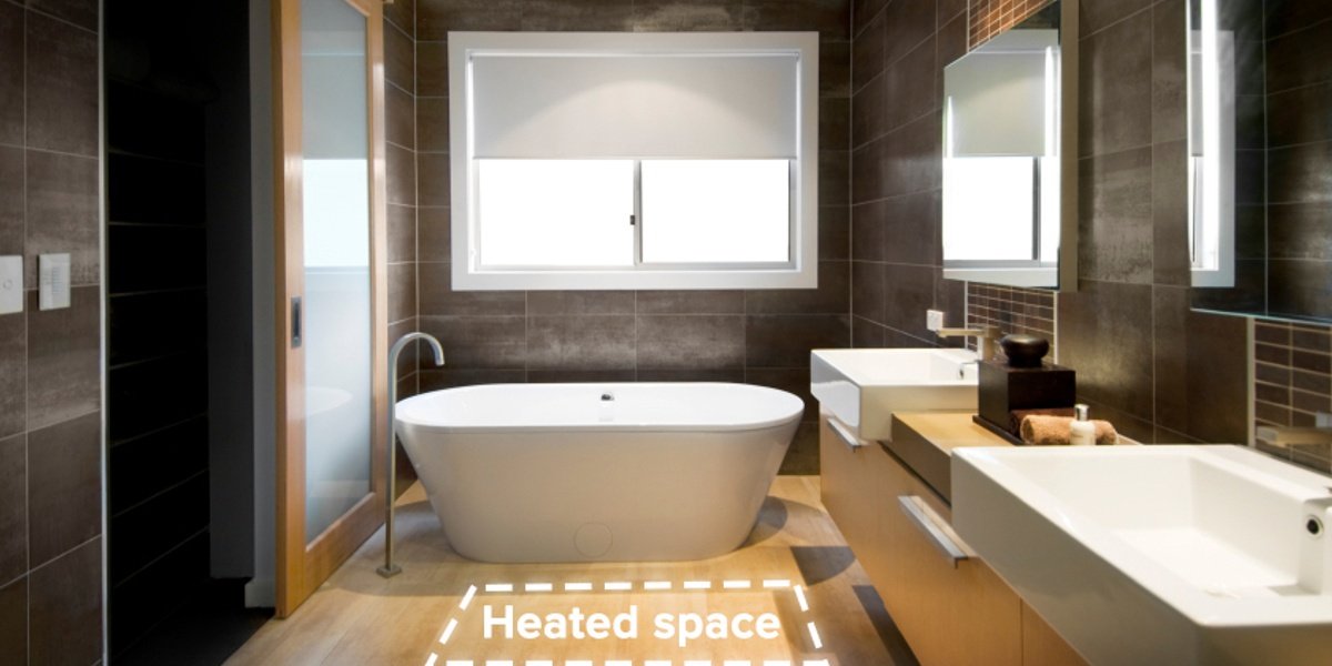 heated space example in modern bathroom