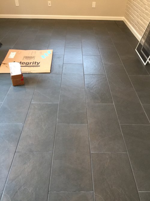 Heated tile floor for recreation room after shot ALEXANDRIA, VA