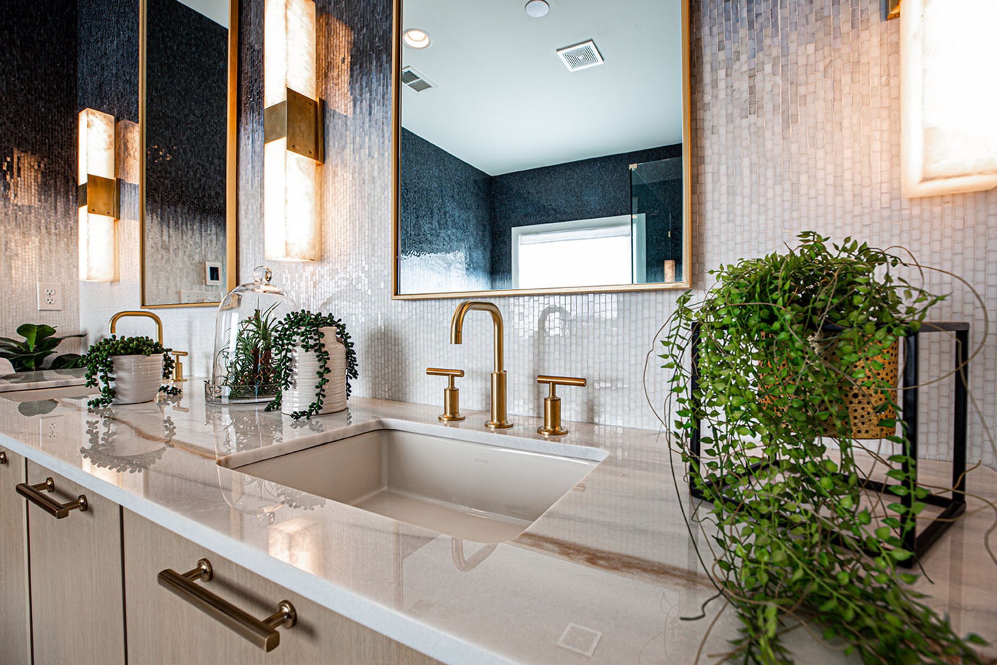 HGTV Rock the Block Season 2 Bathroom Remodel with Floor Heating for Victoria Alison & Mike Holmes vanity