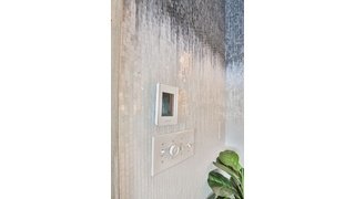 HGTV Rock the Block Season 2 Bathroom Remodel with Floor Heating for Victoria Alison & Mike Holmes thermostat view