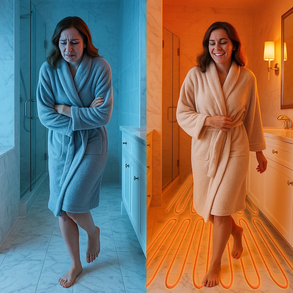 Warm floor heating - warm to the touch