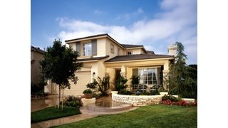 House exterior landscaping and walkway