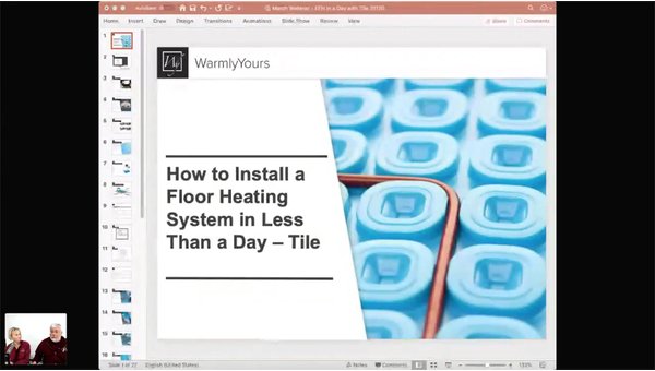 How to Install a Floor Heating System in Less Than a Day - Tile Webinar