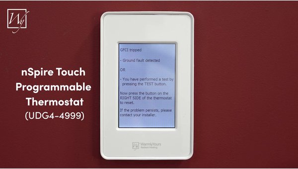 How to reset the GFCI Trip message on a nSpire Touch Programmable Thermostat (UDG4-4999)