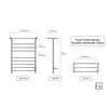 Huron Towel Warmer, Brushed, Hardwired, 8 bars