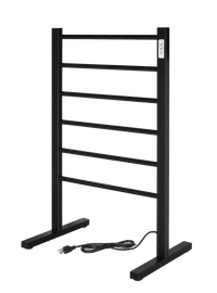 Ibiza Freestanding Towel Warmer, Black, Plug-in, 6 Bars