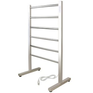 Ibiza polished stainless steel towel warmer - freestanding