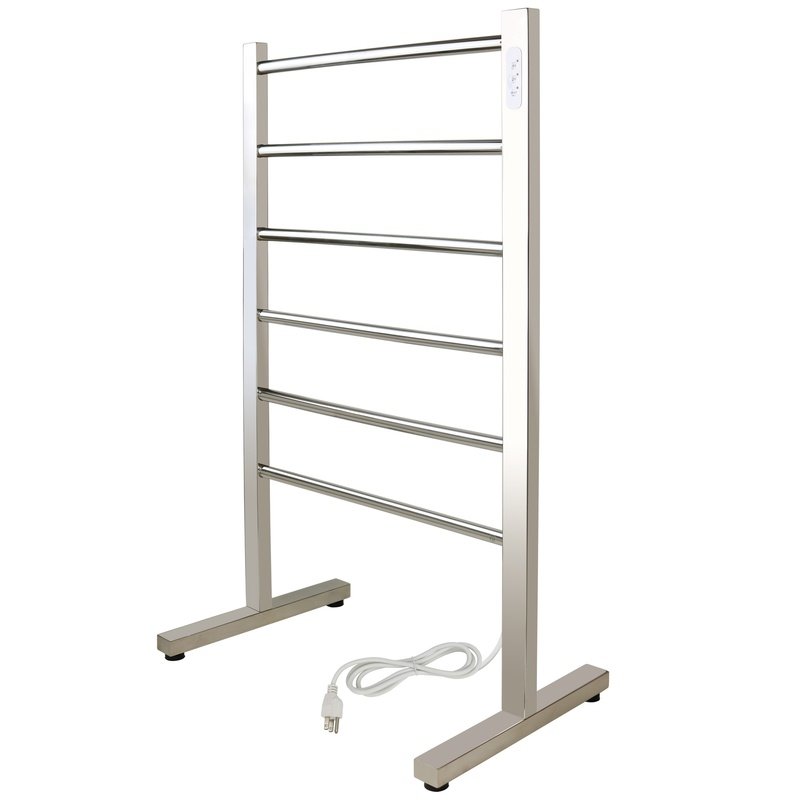 Ibiza polished stainless steel towel warmer - freestanding