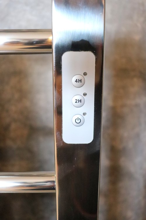 Ibiza towel warmer closeup buttons
