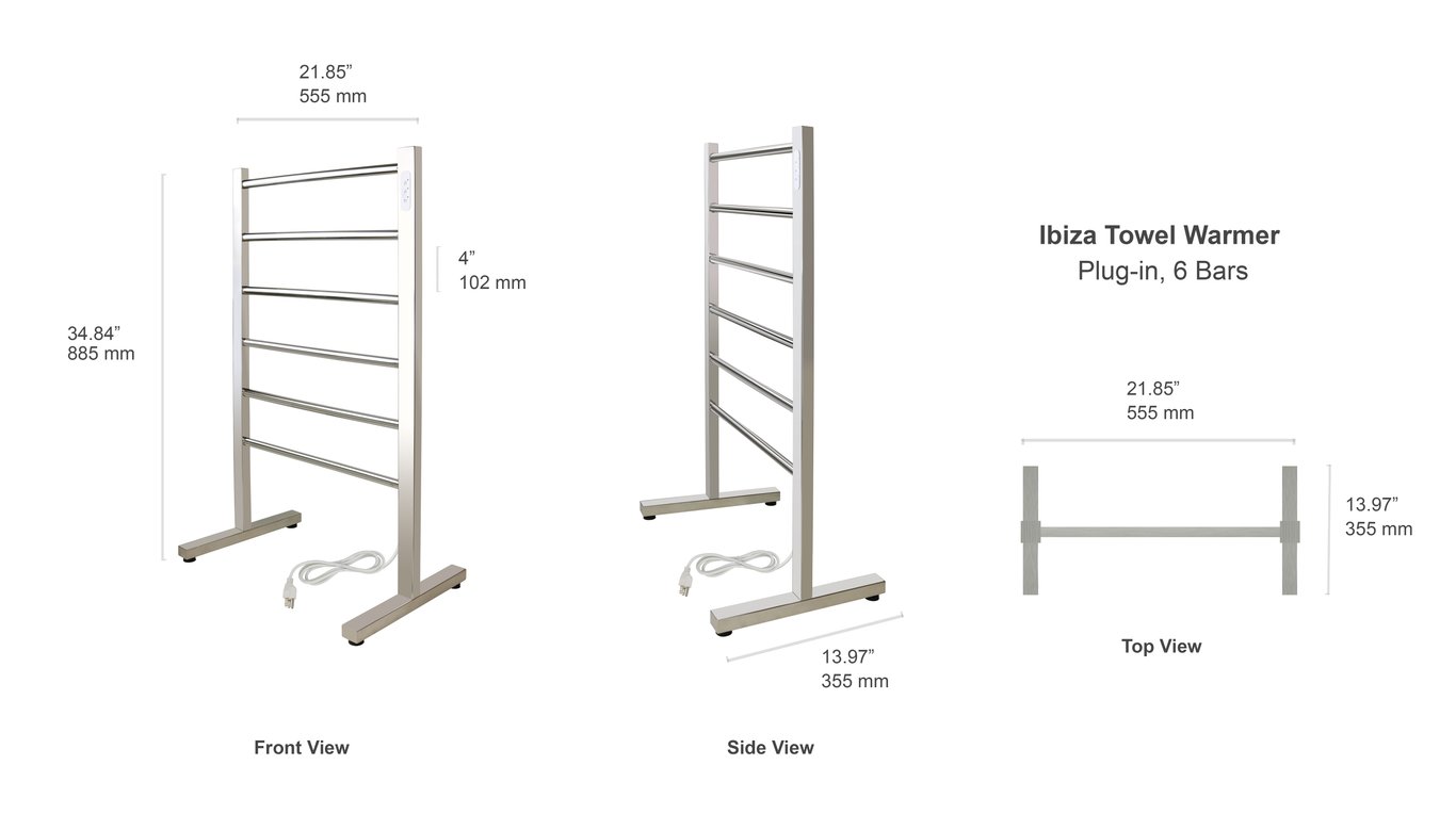 Ibiza Towel Warmer Dimensions