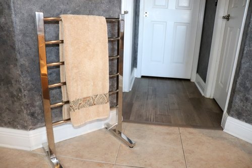 Ibiza Towel Warmer in Bathroom with towel