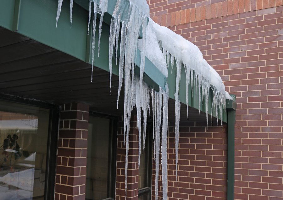 Ice Dam Roof & Gutter Deicing Before Shot at WarmlyYours Office LAKE ZURICH, IL