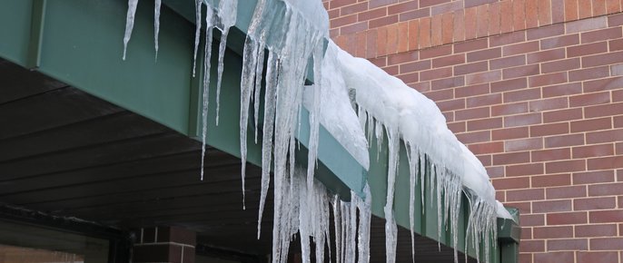 Ice Dam Roof & Gutter Deicing Before Shot at WarmlyYours Office LAKE ZURICH, IL
