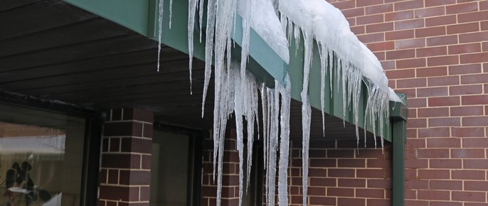 Ice Dam Roof & Gutter Deicing Before Shot at WarmlyYours Office LAKE ZURICH, IL