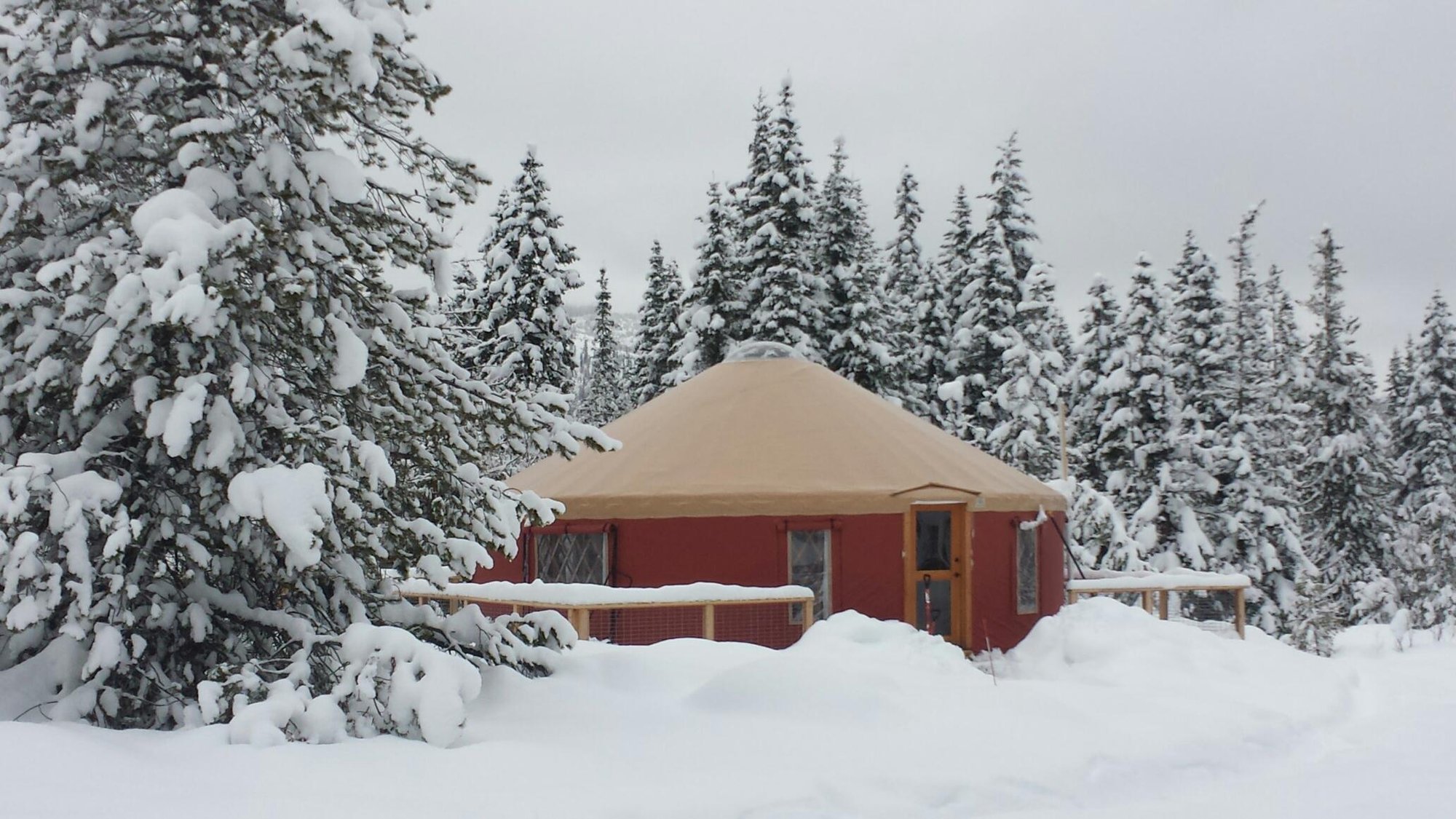 Basecamp Cascadia Yurt in winter
