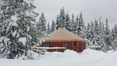 Basecamp Cascadia Yurt in winter