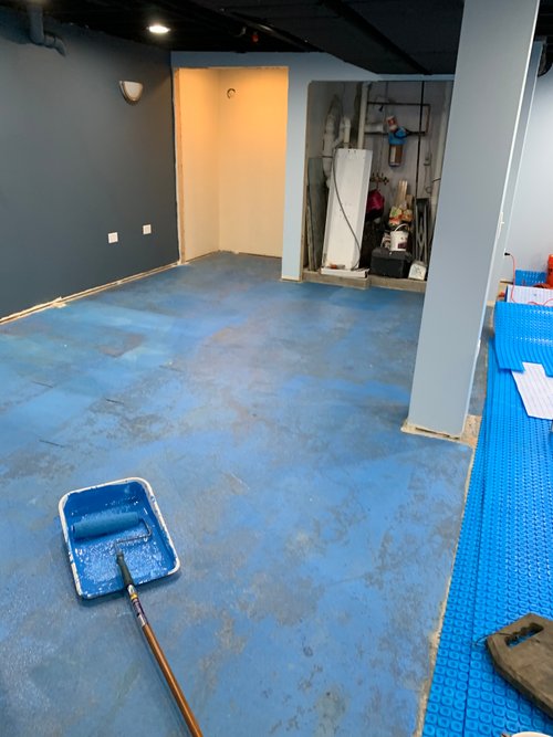 SmartInstall for basement with prodeso and tempzone cable before shot with primer