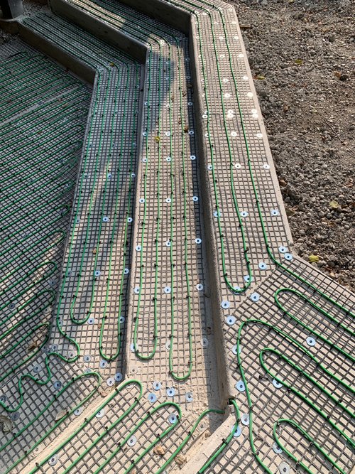 smartinstall of Walkway steps and entryway with snow melting system for outdoor tile pavers
