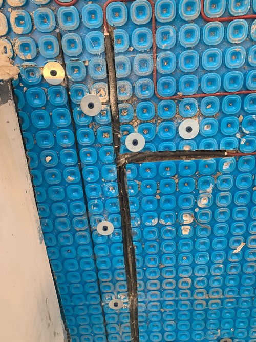 SmartInstall for Kitchen & Foyer with floor heating cable cold lead closeup