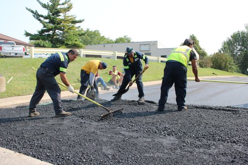 Jain Society Snow Melt Install Laying out snow melt mats (10)