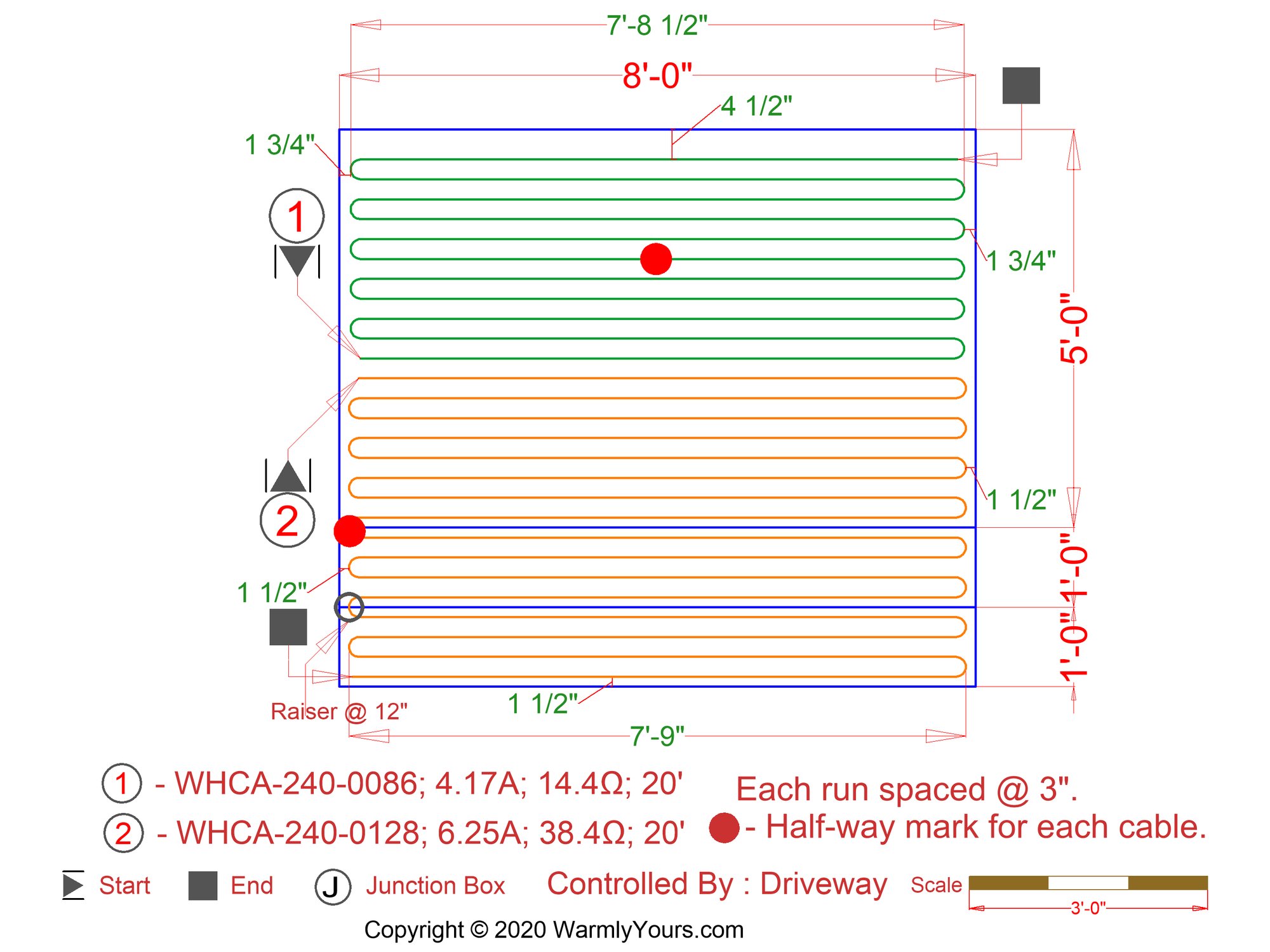 In-Line Electric SmartPlans for Heated Paver Porch and Stairs