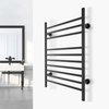 Infinity Black Towel Warmer Landing Page Image on Wall Square