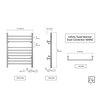 Infinity Brushed Towel Warmer Dual Connect Dimensions