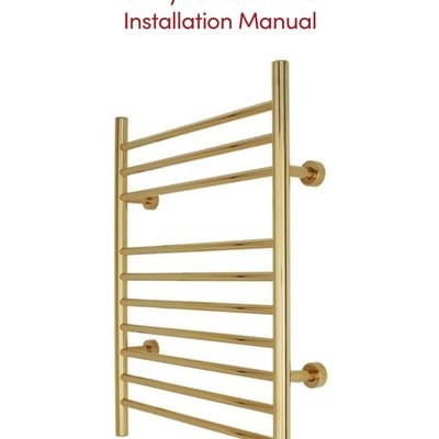 Infinity Dual Connection Towel Warmer Installation And Operation Manual (English)