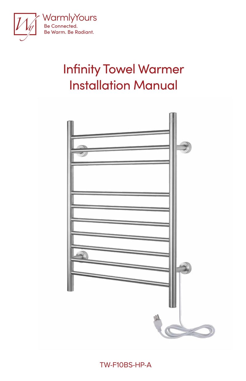 Infinity Dual Connection Towel Warmer Installation And Operation Manual (English)