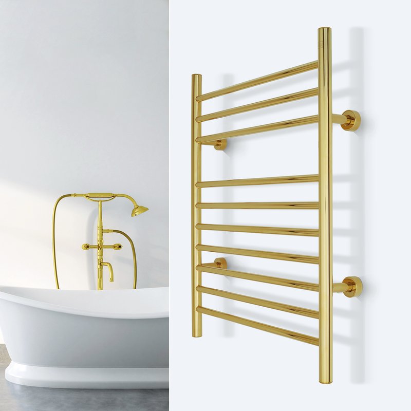 Infinity Gold Polished Towel Warmer Lifestyle